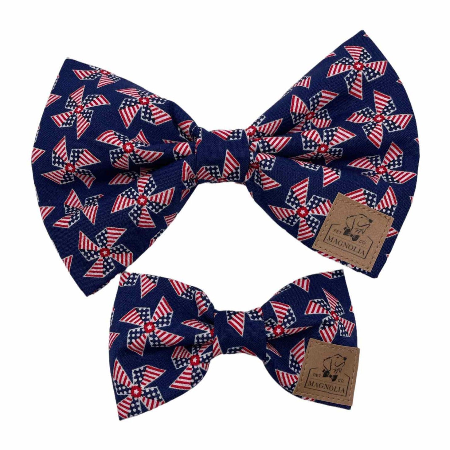 Patriotic Plaid Bow Tie Dog Collar