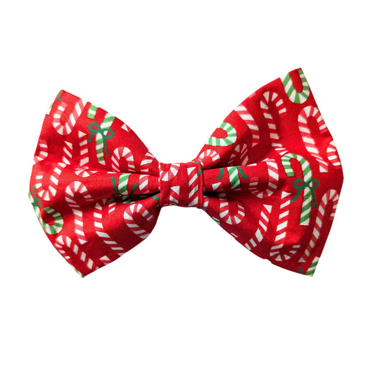 playful red and green diagonal striped candy canes