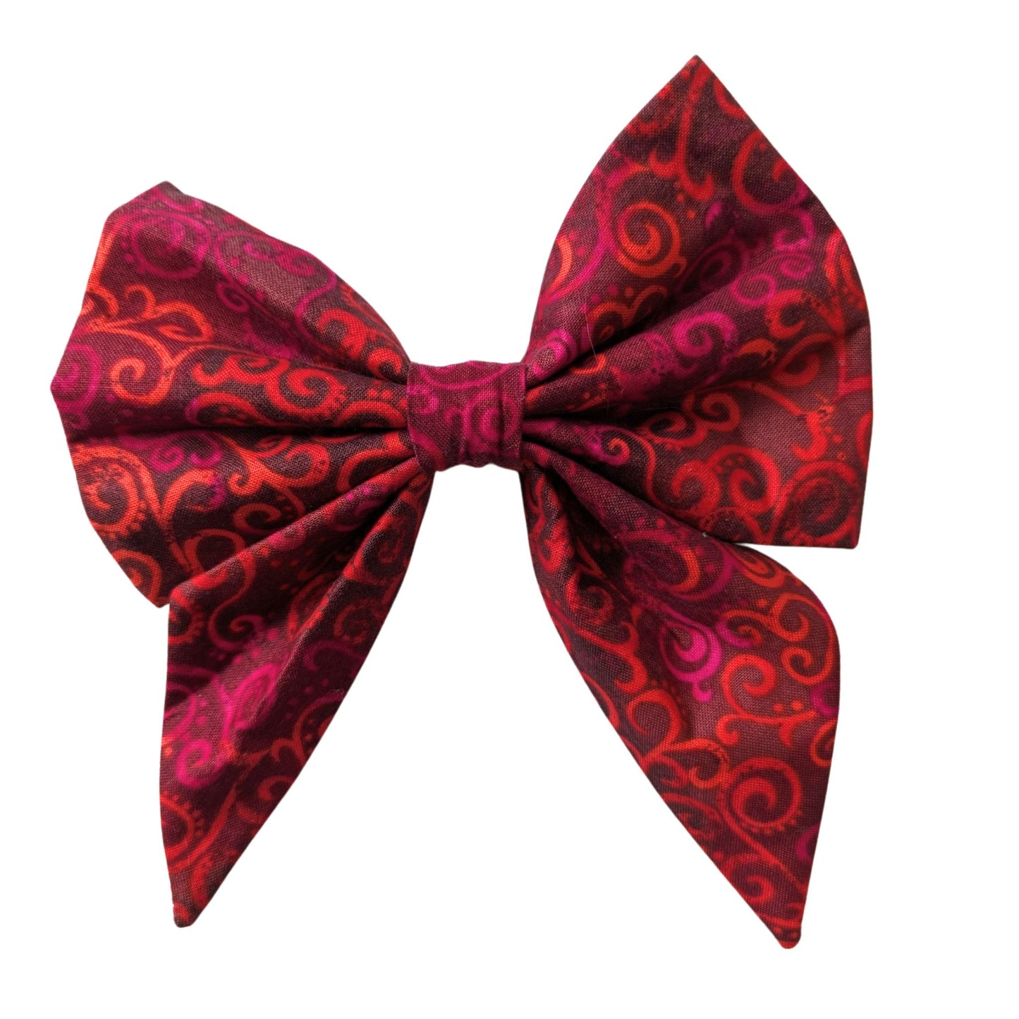 Festive Red Swirl Bow