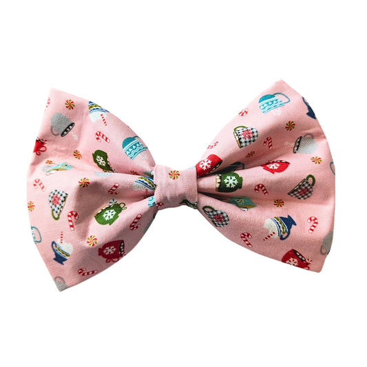 Hot Cocoa Pink Dog Bow Tie