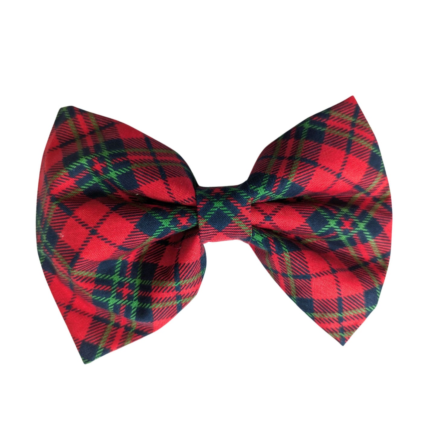 Red Tartan Plaid Dog Bow Tie